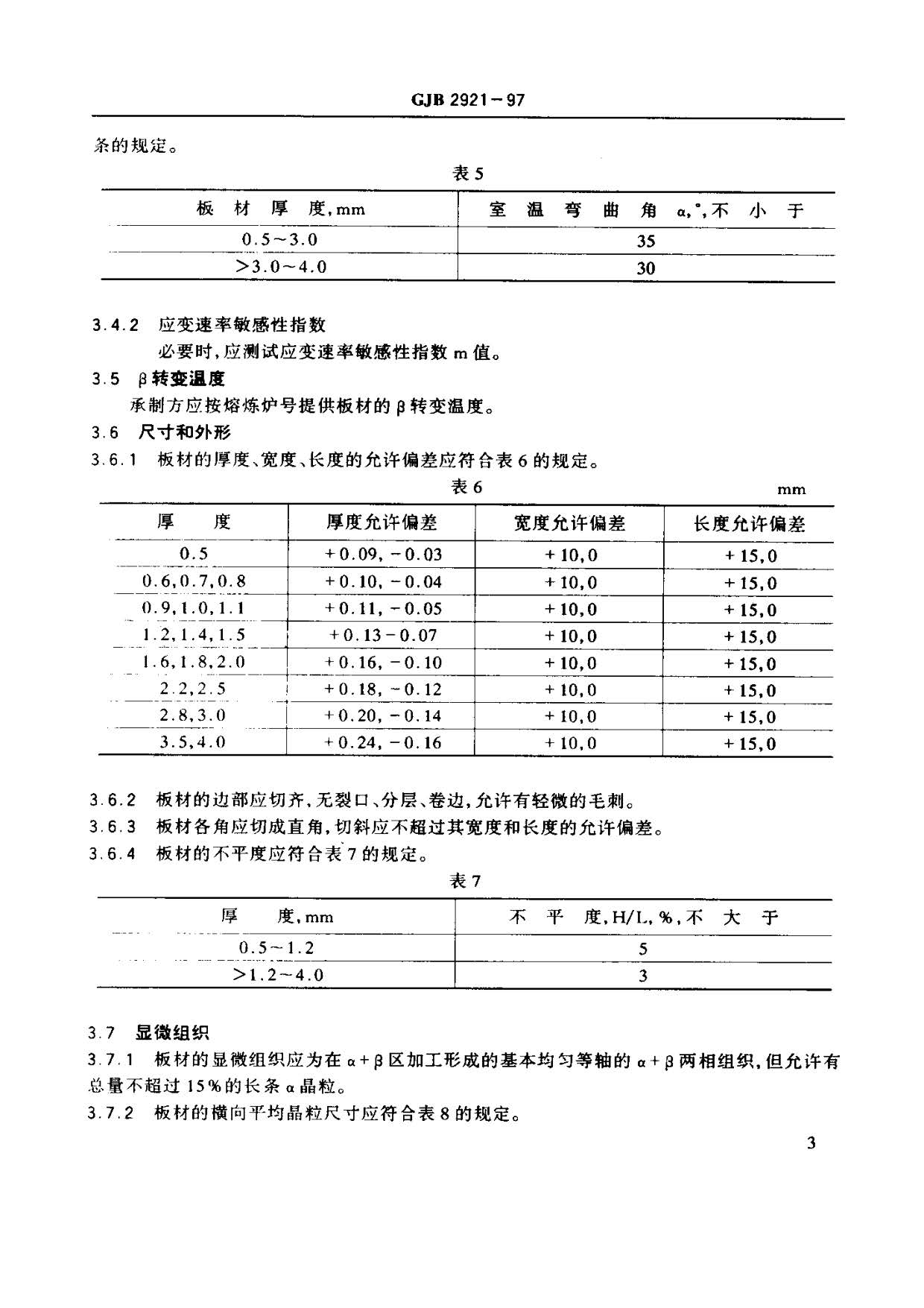 超塑成形用TC4鈦合金板材國軍標(biāo)規(guī)范 GJB 2921-97 超塑成形用TC4鈦合金板材國軍標(biāo)規(guī)范 GJB 2921-97